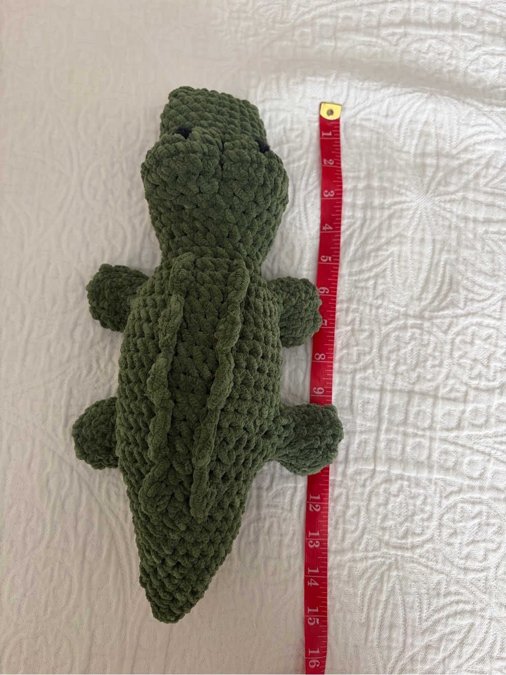 Plush Crochet Green Alligator Stuffed Animal - Picture 4 of 5